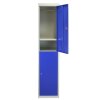 MonsterShop 3 x Blue 2 Door Metal Storage Lockers, Red & Grey Steel Lockable Unit, Staff Gym School Changing Room