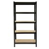 8 x Black Racking Bay Unit 5 Tier Heavy Duty Steel Metal 150kg capacity Per Shelf Garage Shelves Storage Warehouse Shed Workshop Boltless Shelving 75cm x 150cm x 30cm Free Rubber Mallet