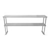 Double Tier Shelving for 5ft Catering Prep Table Commercial Kitchen Bench Overshelf Stainless Steel Heavy-duty 150 x 75 x 30cm (WxHxD)