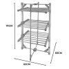 Electric Heated Clothes Airer 3 Tier 21m Dryer Rack 15kg Capacity 50-55c 220W Indoor Foldable Portable Horse 6 Shelves 24 Rails Energy Efficient Fast Dry Zip Up Dust Proof Cover & 6 Clip Peg Hanger