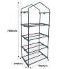 4 Tier Mini Greenhouse PE Green Waterproof Cover Plastic Small Shelves Grow House Plants Garden Outdoors Steel Frame | Free Trowel