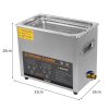 Digital Ultrasonic Cleaner 6L Professional Commercial Stainless Steel Ultra Sonic Bath Cleaning Tank Machine 1-30 Minute Timer 0-80C Heater 40kHZ Jewellery Metal Parts Wire Basket & Vinyl Adaptor