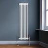 Traditional 2 Column Radiator 1500mm x 292mm Modern Central Heating Heater Gloss White Carbon Steel Vertical Wall Mounted Kitchen Living Room Bathroom Cleaning Brush Fixing Kit & Brackets
