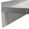 6ft Stainless Steel Catering Bench & 2 Wall Mounted Shelves Commercial Kitchen Work Prep Table Worktop Backsplash 2 Tier Adjustable Heavy Duty Corrosion Resistant FREE Microfibre Cloths & Fixing Kit