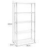 Wire Shelving Rack 5 Tier Metal Storage Unit Heavy Duty Free Standing Boltless Height Adjustable Shelves & Levelling Feet Kitchen Office Garage Silver Chrome 1000kg Weight Capacity 35cm x 90cm x 180cm