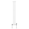 Traditional 3 Column Radiator 1800mm x 202mm Modern Central Heating Heater Gloss White Carbon Steel Vertical Wall Mounted Kitchen Living Room Bathroom Cleaning Brush Fixing Kit & Brackets