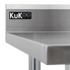 6ft Stainless Steel Catering Bench & 2 Wall Mounted Shelves Commercial Kitchen Work Prep Table Worktop Backsplash 2 Tier Adjustable Heavy Duty Corrosion Resistant FREE Microfibre Cloths & Fixing Kit