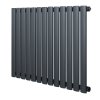 Oval Single Column Radiator - 600 x 780mm - Anthracite Grey