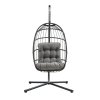 Rattan Hanging Egg Chair - Black