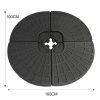 Monster Shop Dark Grey Fan Cantilever Parasol Base Garden Patio Outdoor Umbrella Weight Stand Sand Water Filled Garden Furniture 100cm x 100cm x 7cm