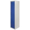 MonsterShop Metal Lockers 4 Door Storage, Flatpack Blue & Grey Metal Lockable Unit, School Staff Gym Changing