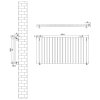 Oval Single Column Radiator & Valves - 600mm x 1200mm - Black