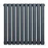 Oval Single Column Radiator - 600 x 600mm - Anthracite Grey