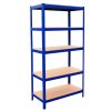 Racking Shelving Unit Boltless 5 Tier Garage Shelves Storage Organisation Workshop Shed Heavy Duty Steel Racks- 5 x 75cm wide racking, 2 x 90cm wide racking, 1 x workbench and 1 x rubber mallet