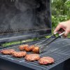 XXL BBQ Smoker Charcoal Barbecue Grill Portable Trolley Black Stainless Steel Adjustable Furnace Thermometer Side Shelves Hanging Hooks Bottle Opener Wheels Rain Cover Wire Brush Garden Patio Outdoor