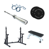 Home Gym Weightliftings Squat Rack Flat Weight Bench Set