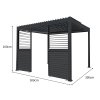 Aluminium Pergola With Anthracite Blinds & 2 Shutter Panels - 3m x 3m