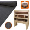 Van Lining Carpet Super Stretch + Glue & VW Caddy Racking Bundle, 11m2 Dark Grey Anthracite, Van Racking, Vans, Motor Homes, Cars, Shelving Unit with 4 Shelves, 12mm Plywood, 4 Tier Racking Unit