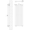 Oval Single Column Radiator & Valves - 1600mm x 600mm - Anthracite Grey