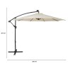 LED Cantilever Parasol 3m - Cream