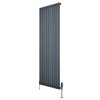 Oval Single Column Radiator & Valves - 1800mm x 600mm - Anthracite Grey
