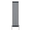 Traditional 3 Column Radiator 1800mm x 382mm Modern Central Heating Heater Matt Anthracite Grey Carbon Steel Vertical Wall Mounted Kitchen Living Room Bathroom Cleaning Brush Fixing Kit & Brackets