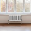Traditional 2 Column Radiator 300mm x 832mm Modern Central Heating Heater Gloss White Carbon Steel Horizontal Wall Mounted Kitchen Living Room Bathroom FREE Cleaning Brush Fixing Kit & Brackets