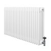 Traditional 4 Column Radiator & Valves - 600 x 1010mm - White