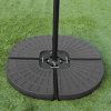 3m Cantilever Garden Parasol Banana Hanging Umbrella Winding Crank Shade Patio Outdoor Sun Shade Tilt UV Protection | Beige Fan Base
