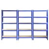 Racking Storage Shelving 75cm Heavy Duty Garage 5 Tier Black & Blue Steel Shelf Unit 75cm x 30cm x 150cm (3, Blue)