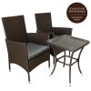 Garden Outdoor Rattan Bistro Set Furniture 3 PCs Patio Weave Companion Chair Table Set Conservatory Balcony 2 Seater Brown FREE Rain Cover