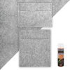 Camper Van Lining 2 Storage Pouches 5 Cans Adhesive Glue Silver Grey Carpet 4 Way Stretch 2m Wide 11m2 Coverage Car Motorhome Vehicle Campervan Conversion 2 Size Tool Document Pocket Organiser Holder