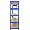 Q-Rax 120 cm Garage Shelving Storage Unit / Racking 5 Tier Bay / Boltless Warehouse Shelves, Blue