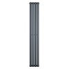 Oval Single Column Radiator - 1600 x 240mm - Anthracite Grey