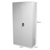 Metal Office 2 Doors Filing Cabinet Flatpack Document File Compartments Lockable Storage Cupboard Unit 180cm