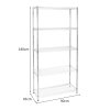 Wire Shelving Rack 5 Tier Metal Storage Unit Heavy Duty Free Standing Boltless Height Adjustable Shelves & Levelling Feet Kitchen Office Garage Silver Chrome 1000kg