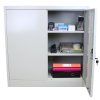 Metal Office 2 Doors Filing Cabinet Flatpack Document File Compartments Lockable Storage Cupboard Unit 90cm