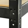 3 x Black Racking Bay Unit 5 Tier & Workbench Heavy Duty Steel Metal 280kg Capacity Per Shelf Garage Shelves Storage Warehouse Shed Workshop Greenhouse Boltless Shelving 90 x 45 x 180cm Rubber Mallet