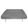 Hot Tub Cover Spa Lid 220cm x 220cm Square Grey Hard Top Weatherproof PVC Leather Foam 25KG/m3 Density Galvanized C-Channel UV Mildew Flame Resistant