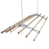 Clothes Airer Ceiling Pulley Maid Traditional Mounted Clothing Dryer 6 Lath Laundry Drying Rack Rail 1.2m White