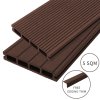 Jardí Composite Decking Boards / 5 Square Metres Conker Brown / Wood Effect WPC Pack Garden Outdoor Patios Terrace Hot Tub Tiles (incl. Fixing Screws &, Clips)