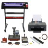 Vinyl Cutter Sublimation Printer 5 in 1 Heat Press T Shirt Transfer Digital Industrial Business Home Custom Design LED Plotter Machine Stand Cutting Printing | Weeding Pack