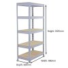 10 x Grey Racking Bay Unit 5 Tier Heavy Duty Steel Metal 200kg capacity Per Shelf Garage Shelves Storage Warehouse Shed Workshop Boltless Shelving 90 x 50 x 180cm Free Rubber Mallet