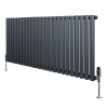 Oval Single Column Radiator & Valves - 600mm x 1440mm - Anthracite Grey