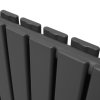Designer Radiators 160 x 28cm Flat Panel Modern Central Heating Anthracite Grey Vertical Column Double Panel Wall Mounted Slimline Kitchen Living Room Bathroom Commercial Cleaning Brush & Fixing Kit
