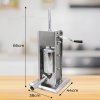 Sausage Stuffer And Clipper Set Vertical Machine - 5L Meat Stuffing Maker Kit With 5 Size Professional Filling Nozzles Steel Clipping Sealing Butchers Commercial FREE 2000 U-Shape Clips