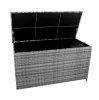 Rattan Cushion Storage Box 700L - Grey