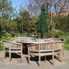 3m Cantilever Garden Parasol Banana Hanging Umbrella Winding Crank Shade Patio Outdoor Sun Shade Tilt UV Protection | Green Fan Base