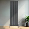 Flat Single Column Radiator & Valves - 1800mm x 560mm - Anthracite Grey