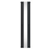 Oval Panel Radiator With Mirror 1800mm x 380mm Modern Designer Double Column Vertical Heater Matt Anthracite Grey Carbon Steel Wall Mounted Kitchen Living Room Cleaning Brush Fixing Kit & Brackets